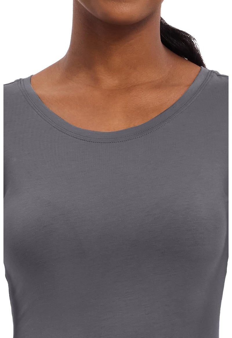 Healing Hands Women's Underscrub Soft Knit Melissa Longsleeve Scrub Tee with Breathable & Easy Care Fabric Plus Size 5047, 2XL, Pewter - Image 2